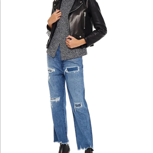 🆕 J BRAND high rise crystal embellished distressed jeans - Picture 9 of 10